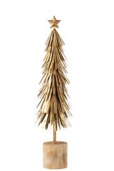 Kerstboom Op Voet Metaal Goud Large